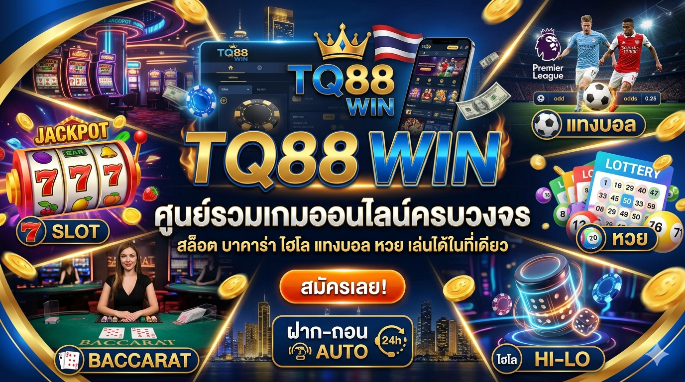 TQ88 Win ศูนย์รวมเกมออนไลน์ครบวงจร สล็อต บาคาร่า ไฮโล แทงบอล หวย เล่นได้ในที่เดียว